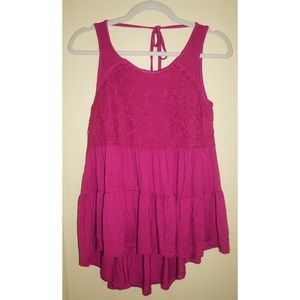 NWT! Bright Pink Sleeveless Boho Top